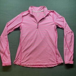 Nike Women's Pink Striped Long Sleeve Tee